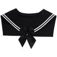 thumbnail image 1 of Oyolan Chemise d'Uniforme pour Femmes Col Marin Haut Faux Col Châle Wraps pour Chandail Chemise Robe Noir Taille Unique, 1 of 5