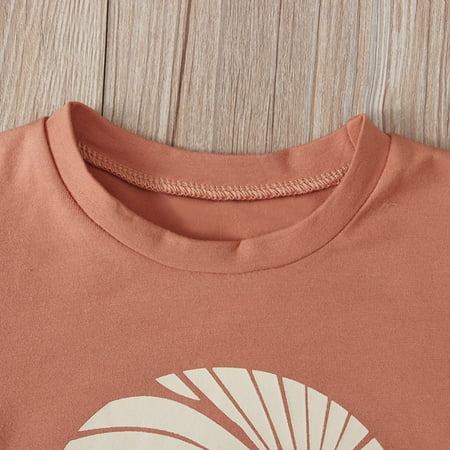 

nsendm Baby Girl s Clothes O Neck Sun Letter Print Tops Solid Shorts 2PCS Outfits Set Baby Girl 6-9 Months Clothes Childrenscostume Brown 12-18 Months
