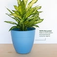 thumbnail image 3 of Bloem 20-in Dayton 100% Recycled Plastic Planter with Saucer - Ocean Blue, 3 of 6