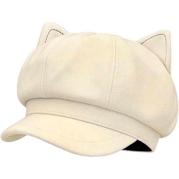 Cat Ear Newsboy Cap Cute Beret Paperboy Caps Cabbie Vintage Octagonal Cap Winter Autumn Hat