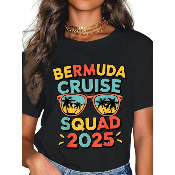 100% Cotton Bermuda Cruise 2025 Vacation Trip Matching Family Group T-Shirt