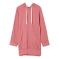 thumbnail image 4 of Holzkary Women's Casual Pullover Sweatshirt Long Sleeve Split Hem Hoodie Dress with Pocket Fashion Casual Warm Sweatshirt Long Sleeve O Neck Soft Solid Shirt Ladies Winter Sweatshirts Tops Pink S, 4 of 8