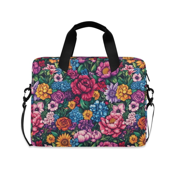 FORMRS 16" Laptop Bag Carrying Sleeve Case with Handle Travel Shoulder Briefcase, Charming Floral Pattern