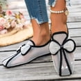 thumbnail image 5 of Square Toe Bowknot Comfortable Women's Casual & Dress Shoes Daily Wear Spring Summer Plus Size Office Work White 9.5, 5 of 9
