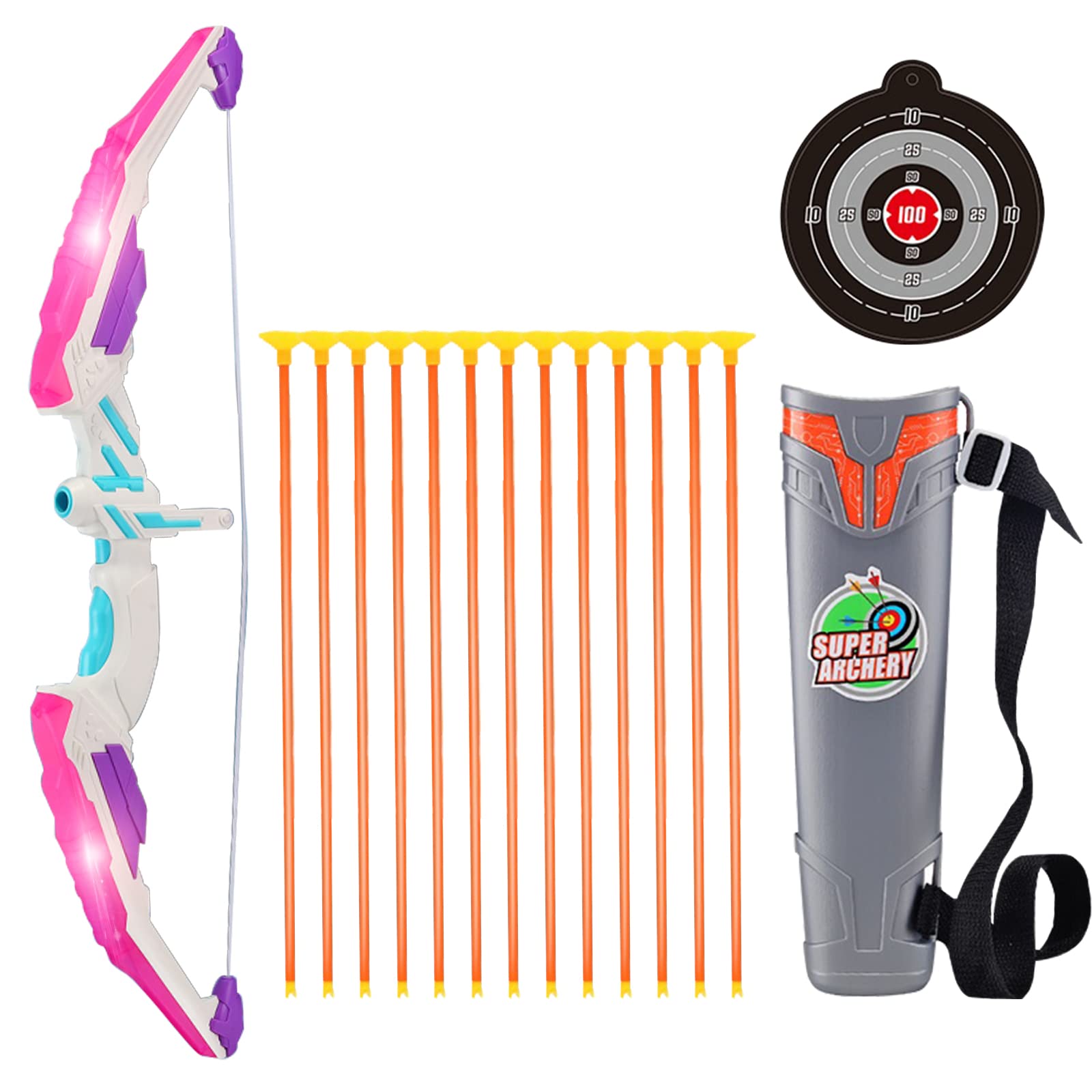 Bow and Arrow for Kids Over 6 Years Old, Kids Bow and Arrow with Led