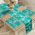 thumbnail image 2 of Ambesonne Fish Table Runner & Placemats, Dolphins and Flowers, Placemat 4 pcs + Runner 12"x90", Sea Green White, 2 of 2