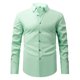 thumbnail image 1 of Camisa negra de manga larga con botones para hombre: tejido elástico, estilo informal de negocios, puños elásticos, primavera/otoño, tallas S-XXXL, 1 of 4