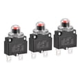 thumbnail image 1 of Unique Bargains Circuit Overload Protector 8A AC125/250V DC32V Push Button Thermal Circuit Breaker with Waterproof Caps 3pcs, 1 of 5