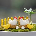 thumbnail image 4 of Miniature Retro Wooden Chicken Coop Mini Family Chicken Hen Chick Egg Chicken Nest Ornament Micro Fairy Garden Decor, 4 of 9
