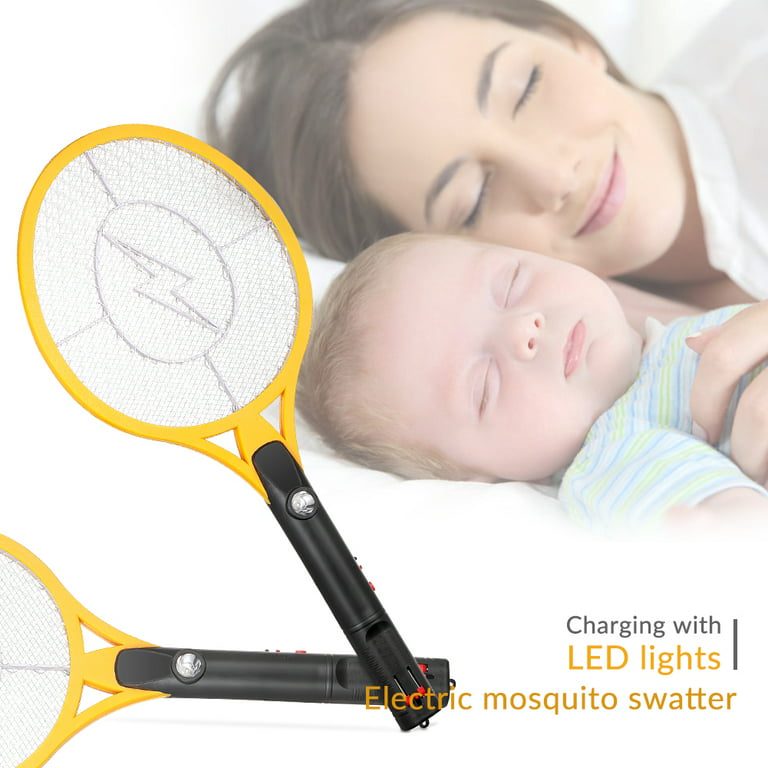 Black + Decker Electric Fly Swatter- Fly Zapper- Tennis Bug Zapper Racket-  Battery Powered Zapper- Electric Mosquito Swatter- Handheld Indoor &  Outdoor- Non Toxic, Safe for Humans & Pets