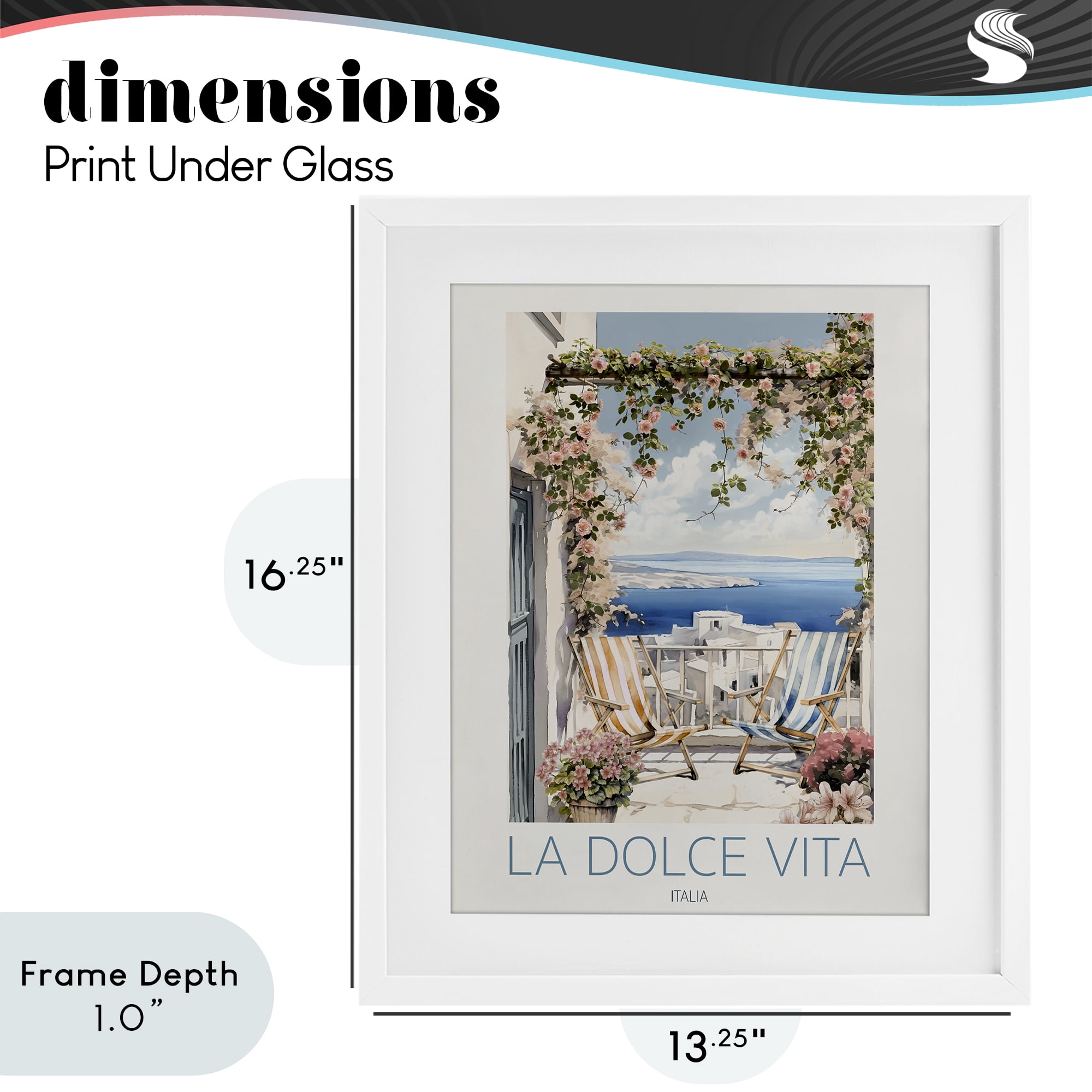 Stupell Industries Coastal Italian Balcony View White Framed Print Under Glass, design by CAD Designs