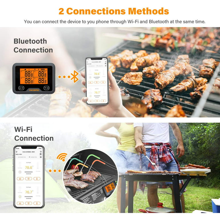 Inkbird Wireless Wi-Fi & Bluetooth Grill Meat Thermometer IBBQ-4BW
