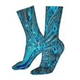 thumbnail image 5 of Fuzoiu Beautiful Blue Peacock Print Crew Socks,Casual Athletic Gym LightWeight Thin Socks,Casual Crew Socks for Men Woman,Calf Length Crew Socks, 5 of 7