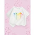 thumbnail image 1 of Girls' Casual Cotton T-Shirt | Colorful Heart Print | Round Neck, Short Sleeve | Multi-Color Graphic Tee for Spring/Summer | Machine Washable | Ideal for Everyday & Outdoor Activities, Everyday Girls, 1 of 7