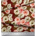 thumbnail image 2 of Soimoi Polyester Crepe Fabric Ranunculus with Bunch Floral Printed Craft Fabric by The Yard 42 Inch Wide, 2 of 3