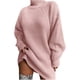 thumbnail image 1 of Suéter largo para mujer, suéter informal de gran tamaño, vestido de mujer, suéter de punto de cuello alto de color sólido para otoño, suéter largo grueso para mujer, sudadera elegante de, 1 of 6