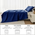 thumbnail image 4 of Beartech Quilt Set Queen Size Navy Blue Bedspread Coverlet Microfiber Bedding Lightweight Reversible Set, 4 of 7