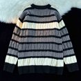 thumbnail image 4 of Turilly Men's Sweater Striped Geometric Knit Crewneck Pullover Sweater with Small Chest Label Casual Everyday Top, 4 of 8