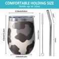 thumbnail image 5 of 12oz Stemless Wine Tumblers Beige and Black Of Leopard Print Vacuum Insulated Stainless Steel Travel Tumbler Cups Mug with Lid and Straw for Champaign,Cocktail,Beer with Cleaning Brush, 5 of 5
