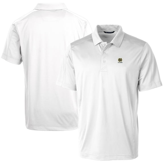 Men's Cutter & Buck  White Notre Dame Fighting Irish Alumni Logo Prospect Textured Stretch Polo