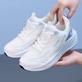thumbnail image 3 of Dweltoz Women's Breathable Mesh Running Shoes Lace Up Athletic Walking Sneakers Thick Sole Low Top Casual Gym Shoes,Blue 6, 3 of 5