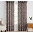 thumbnail image 2 of Vargottam 84 Inch Rod Pocket/Back Tab Cotton Curtains for Windows and Doors - Light Filtering Cotton - Light Filtering Drapes For Doors - Set of 2 Panels, 52"x84" - Floral Vine Design (Gray), 2 of 8