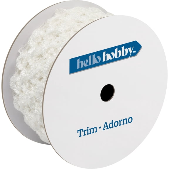 Hello Hobby White Knit Stretch Headband Sewing Trim, 1-1/2 in x 3 yd
