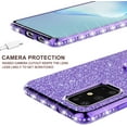 thumbnail image 5 of Samsung Galaxy S20 Glitter Phone Case, Ring Kickstand Girls Women Diamond Sparkly Case for Cover for Galaxy S20 - Purple, 5 of 5