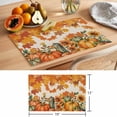 thumbnail image 6 of Thanksgiving Placemats Set of 6 Fallen Maple Leaves Orange Green Pumpkin Place Mats Indoor Wipeable Table Mats Washable Cloth Dining Table Placemats for Kitchen Holiday Party Home Decor 13x19 Inch, 6 of 9