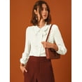 thumbnail image 2 of INSPIRE CHIC Chemise Boutonnée pour Femme Col Peter Pan à Nouer Blouses de Travail, 2 of 6