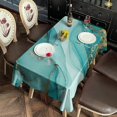 thumbnail image 2 of Cyan Marble Gold Spot Pattern Rectangle Tablecloth 60"x120",Waterproof Polyester Rectangle Table Cloth, Wipeable Spillproof Polyester Tablecloth for Dining, Camping, Indoor and Outdoor, 2 of 6