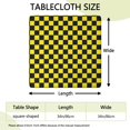 thumbnail image 2 of Yellow and Black Checkered Pattern Square Fitted Tablecloth with Elastic Edge,Square Table Cover,Washable Elastic Table Cover for Home Kitchen Party Decor 34"x34", 2 of 6