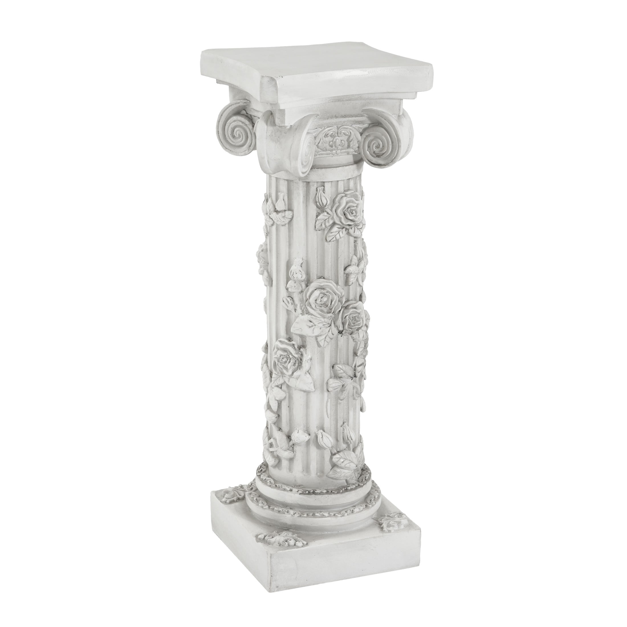 Christopher Knight Home Column Pedestal Stand, Magnesium Oxide Display Stand for Plants, Antique White