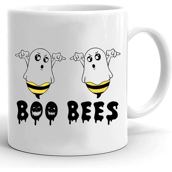 Funny Cute Boo Bees Halloween Ghost Coffee Mug, Halloween Mugs To Kids, Coffee Mug Halloween, Spooky Mug, Pumpkin Mug, Ceramic Coffee Mug 11oz 15oz
