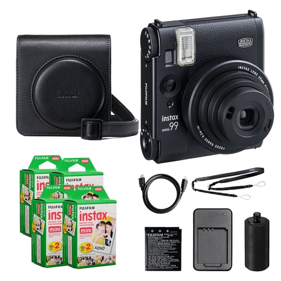 Fujifilm Instax Mini 99 Instant Film Camera (Black)   Case   Instax Mini Instant Film (80 Sheets)