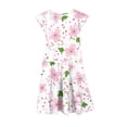 thumbnail image 3 of Sentuca Girls Short Sleeve Dress Summer Casual A-Line Flower Dresses Ruffled Twirl Sundress Size 10-11Years, 3 of 5