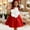 Red, variant on MGDXOX Girls Spaghetti Strap Dress with Large Flower Appliqué on the Bodice Casual A Line Swing Dress for Parties and Special Events White 2-3Years