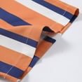 thumbnail image 6 of Hinvhai Men's Casual Striped Shirts Button Down Short Sleeve Blouse Summer Hawaiian Shirt Orange XL(XL), 6 of 7