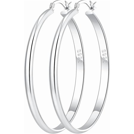 3mm Wide Large Gold/Silver Hoop Earrings Sterling Silver Hoop Earrings For Women Big Gold Hoops Hypoallergenic 925 Sterling Sliver Earrings Hoops 30/40/50/60mm[v950]