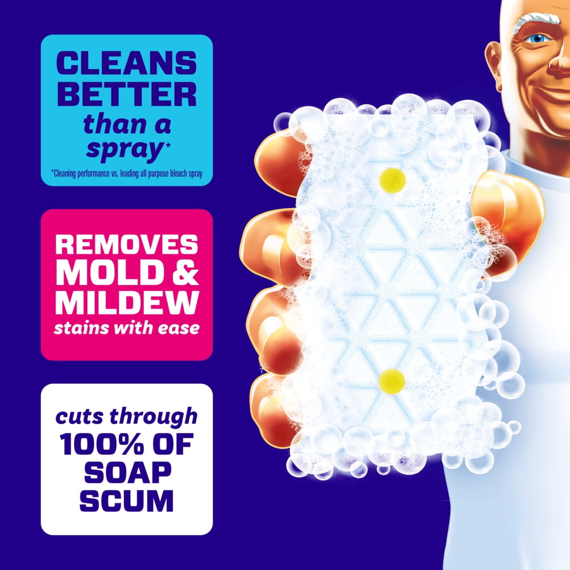 Mr. Clean Magic Eraser Sponge, Bathroom Cleaner, 2 in 1 Bath, 7ct