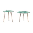 thumbnail image 3 of Succulent Accent Tables Set of 2,Nature Inspired Side Tables with Watercolor Pattern Tops for Living Room, Foyer or Bedroom, 3 of 5