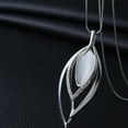 thumbnail image 6 of Opvise Fashion Women Opal Leaf Long Chain Hollow Wedding Party Sweater Necklace, 6 of 7