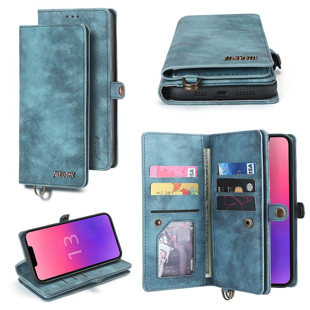 Wallet Case Compatible with 13 Mini 2 in 1 Wallet Protective Flip Cover  with Detachable Magnetic Wallet PU Leather Wallet with Lanyard 12 Card  Slots - Walmart.ca