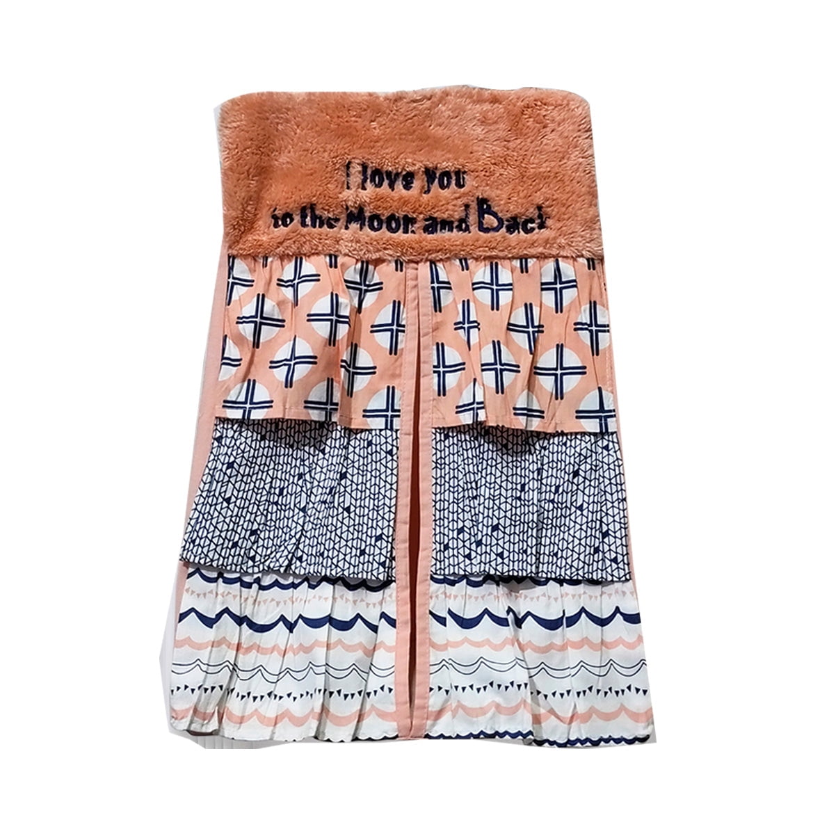 Bacati - Tribal Olivia 4-Piece Crib Bedding Set with Diaper Stacker - Coral/Navy Girls
