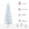 thumbnail image 6 of 5ft Snow Flocked Pencil Artificial Christmas Tree with 263 Tips, Metal Base, 6 of 9