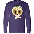 thumbnail image 3 of Inktastic Smiling Sugar Skull for Day of the Dead Long Sleeve T-Shirt, 3 of 5