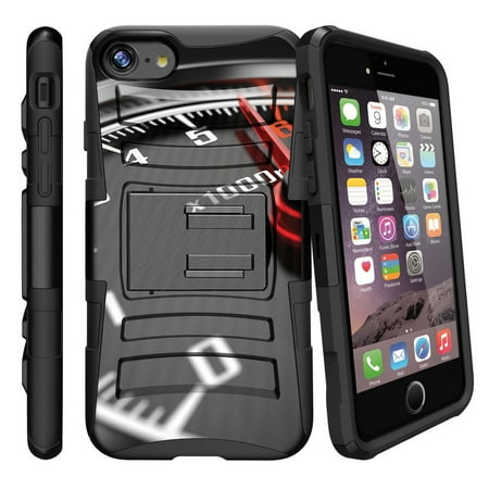 Apple iPhone 7  Case Shell [Clip Armor]- Premium Defender Case Hard Shell Silicone Interior with Kickstand and Holster by Miniturtle® - Close up (Best Speedometer App Iphone)