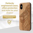 thumbnail image 2 of Case Yard Wooden Case Outside Soft TPU Silicone, Slim Fit Shockproof Wood Protective Phone Cover for Girls Boys Men and Women, Supports Wireless Charging Tribal Lioness Design case for iPhone-XS-Max, 2 of 7