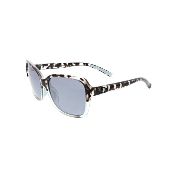 HURLEY MONACO - HSL1007PF_415, FLOATING FRAME BUTTERFLY SUNGLASS, CRYSTAL BLUE FRAME & SMOKE W/ LIGHT SILVER FLASH POLARIZED LENS AR COATING SUPERHYDROPHOBIC COATING
