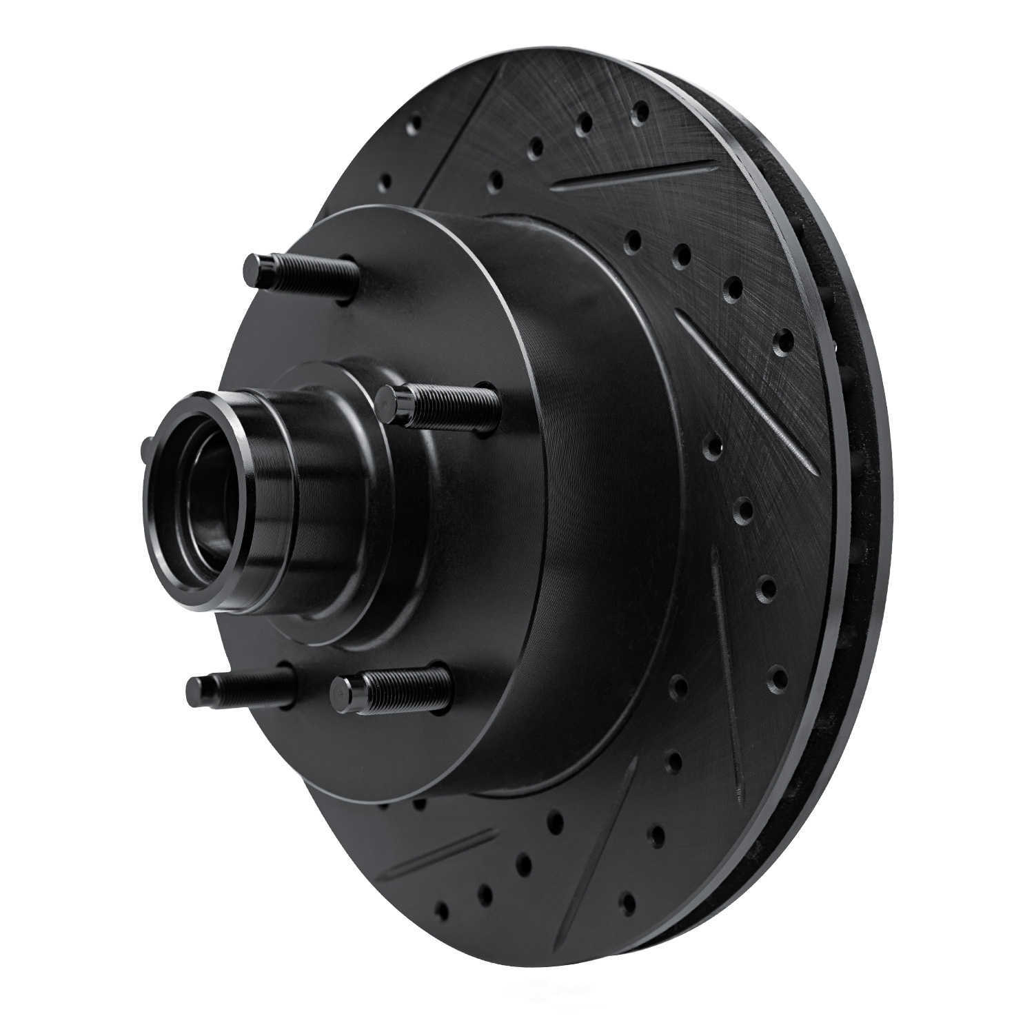 Dynamic Friction Company 633-54129L DFC Brake Rotor - Drilled And Slotted - Black